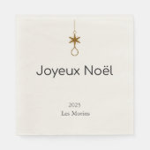 Serviette En Papier Joyeux Noel - branches de pin délicates (Devant)