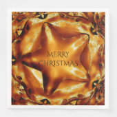 Serviette En Papier Joyeux Noël Brown or cuivre Élégante étoile (Devant)