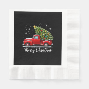 Serviette En Papier Joyeux Noël camion rouge arbre hommes femmes
