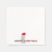 Serviette En Papier joyeux noël, caractère santa claus (Devant)