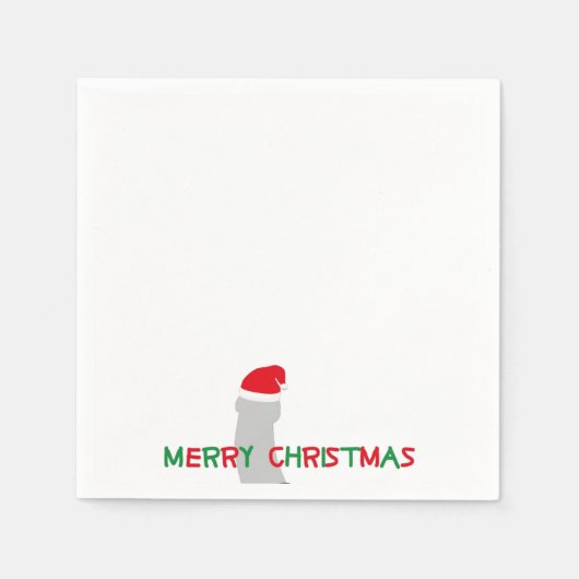 Serviette En Papier joyeux noël, caractère santa claus (Devant)