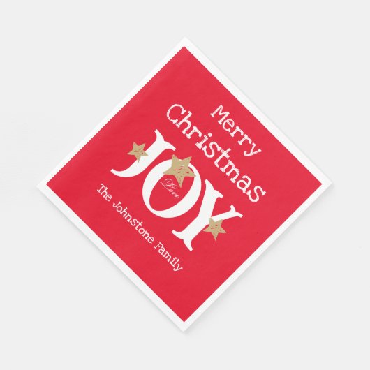 Serviette En Papier Joyeux Noël Chic Script Red Christmas Papier (Coin)