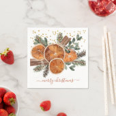 Serviette En Papier Joyeux Noël Citrus Pine (En situation)