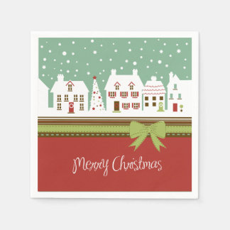 Serviette En Papier Joyeux Noël Cocktail Vacances Papier Naples