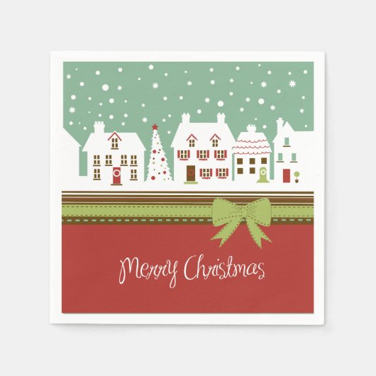 Serviette En Papier Joyeux Noël Cocktail Vacances Papier Naples (Devant)