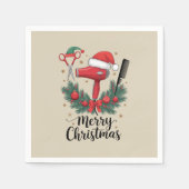 Serviette En Papier Joyeux Noël coiffeur coiffeur Xmas coiffure (Devant)