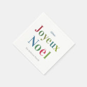 Serviette En Papier Joyeux Noel coloré Noël français (Coin)