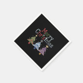 Serviette En Papier Joyeux Noël Croix Noël Arbre Rétro (Coin)