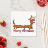 Serviette En Papier Joyeux Noël Dachshund (En situation)