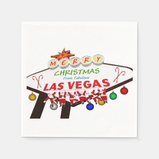 Serviette En Papier Joyeux Noël de Las Vegas Papier Napkin (Devant)