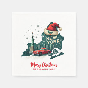 Serviette En Papier Joyeux Noël de l'État de New York