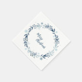 Serviette En Papier Joyeux Noël Délicat Wreath d'hiver (Coin)