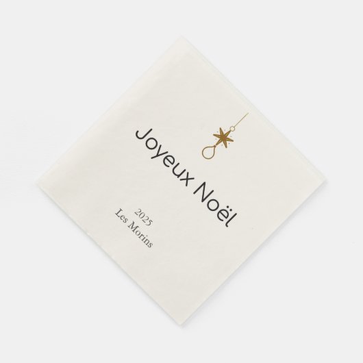 Serviette En Papier Joyeux Noel - delicate pine branches (Coin)