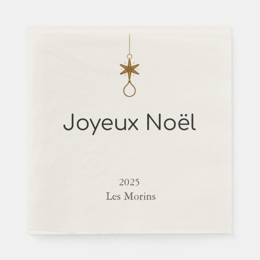Serviette En Papier Joyeux Noel - delicate pine branches (Devant)