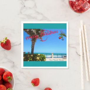 Serviette En Papier Joyeux Noël depuis le bord de l'océan à Vero Beach