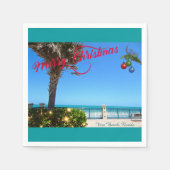 Serviette En Papier Joyeux Noël depuis le bord de l'océan à Vero Beach (Devant)
