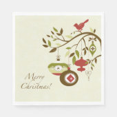 Serviette En Papier Joyeux Noël d'hiver Partridge Tree Branch (Devant)