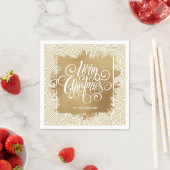 Serviette En Papier Joyeux Noël d'or (En situation)