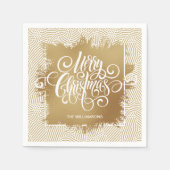 Serviette En Papier Joyeux Noël d'or (Devant)