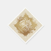 Serviette En Papier Joyeux Noël d'or (Coin)