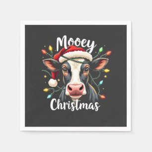 Serviette En Papier Joyeux Noël Drôle de Xmas Vache Amoureux de Bovins