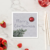 Serviette En Papier Joyeux Noël écrit dans la neige (En situation)
