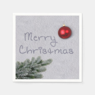 Serviette En Papier Joyeux Noël écrit dans la neige