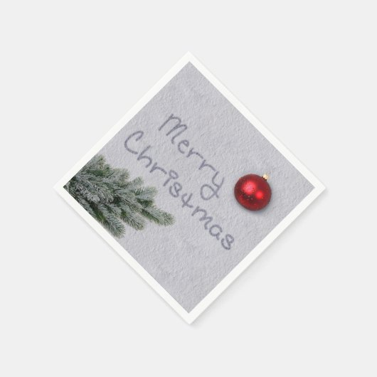 Serviette En Papier Joyeux Noël écrit dans la neige (Coin)