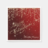 Serviette En Papier Joyeux Noël Elégant, Confetti Or (Devant)