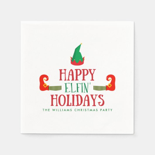 Serviette En Papier Joyeux Noël Elfin (Devant)