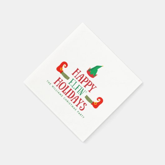 Serviette En Papier Joyeux Noël Elfin (Coin)