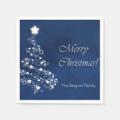 Serviette En Papier Joyeux Noël en bleu foncé (Devant)