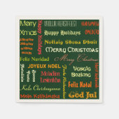 Serviette En Papier Joyeux Noël en différentes langues (Devant)