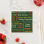 Serviette En Papier Joyeux Noël en différentes langues (En situation)
