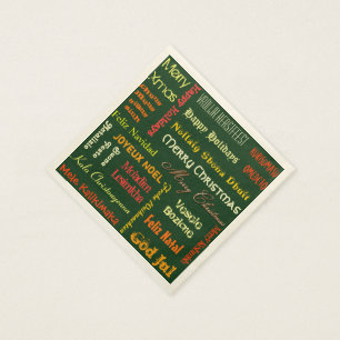 Serviette En Papier Joyeux Noël en différentes langues