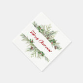 Serviette En Papier Joyeux Noël encadré Classique Voeux de Roue (Coin)