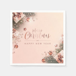 Serviette En Papier Joyeux Noël et Bonne Année