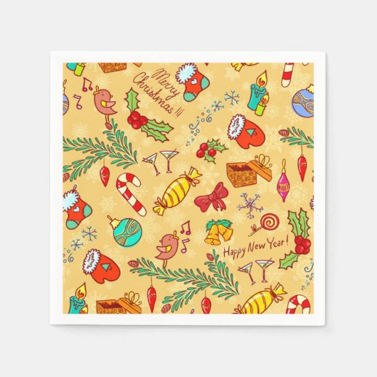 Serviette En Papier Joyeux Noël Et Bonne Année (Devant)