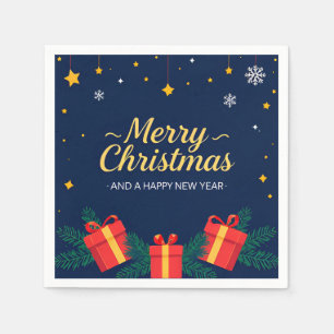 Serviette En Papier Joyeux Noël et Bonne Année