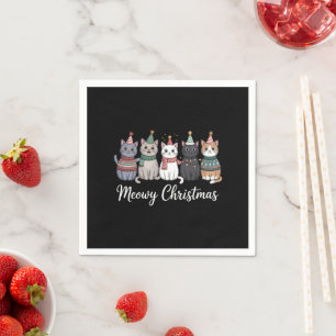 Serviette En Papier Joyeux Noël et bonne année chat amoureux de chat X