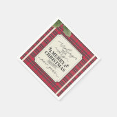Serviette En Papier Joyeux Noël et Bonne Année Nom du Tartan (Coin)
