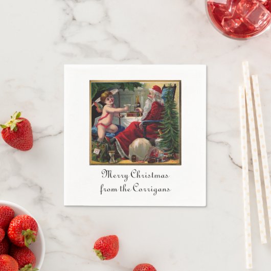 Serviette En Papier Joyeux Noël et Bonne année Papier Napkins (En situation)