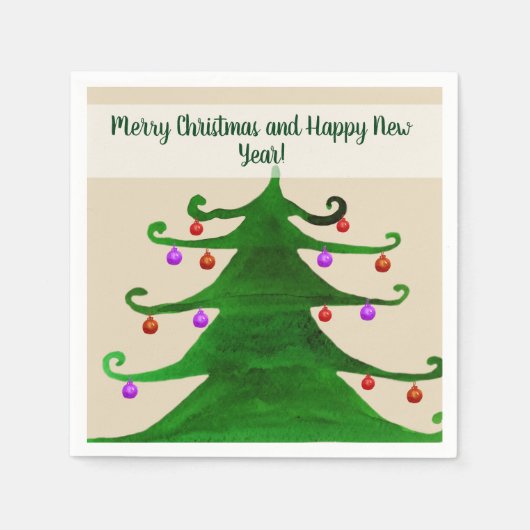 Serviette En Papier Joyeux Noël et Joyeuses serviettes du Nouvel An (Devant)