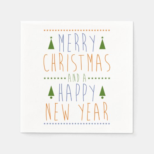 Serviette En Papier Joyeux Noël et une bonne année (Devant)