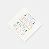 Serviette En Papier Joyeux Noël et une bonne année (Coin)
