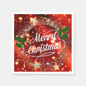 Serviette En Papier Joyeux Noël étincelant et brillant (Devant)