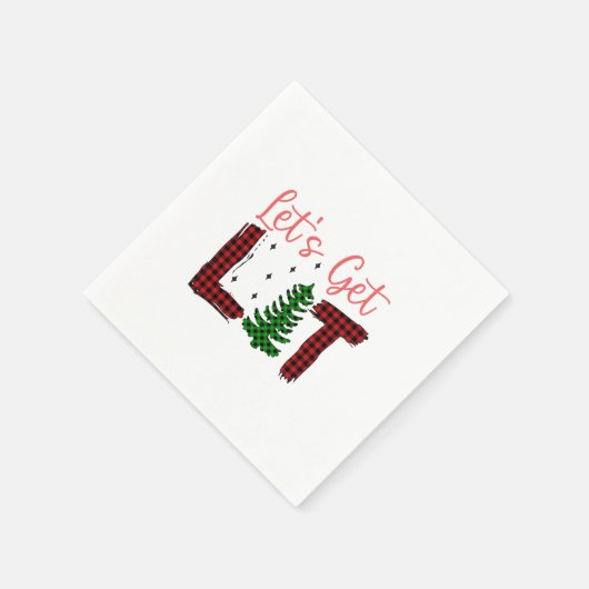 Serviette En Papier Joyeux Noël Faisons Lit Noël (Coin)
