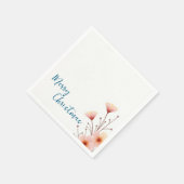 Serviette En Papier Joyeux Noël Famille Nouvel An Message (Coin)