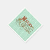 Serviette En Papier Joyeux Noël Fancy Design de texte (Coin)