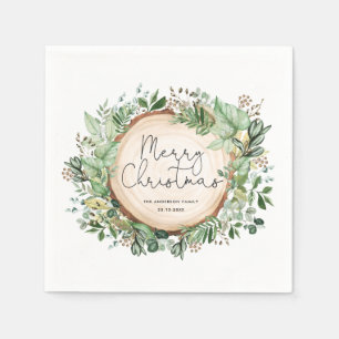 Serviette En Papier Joyeux Noël Fête de Noël Botanique